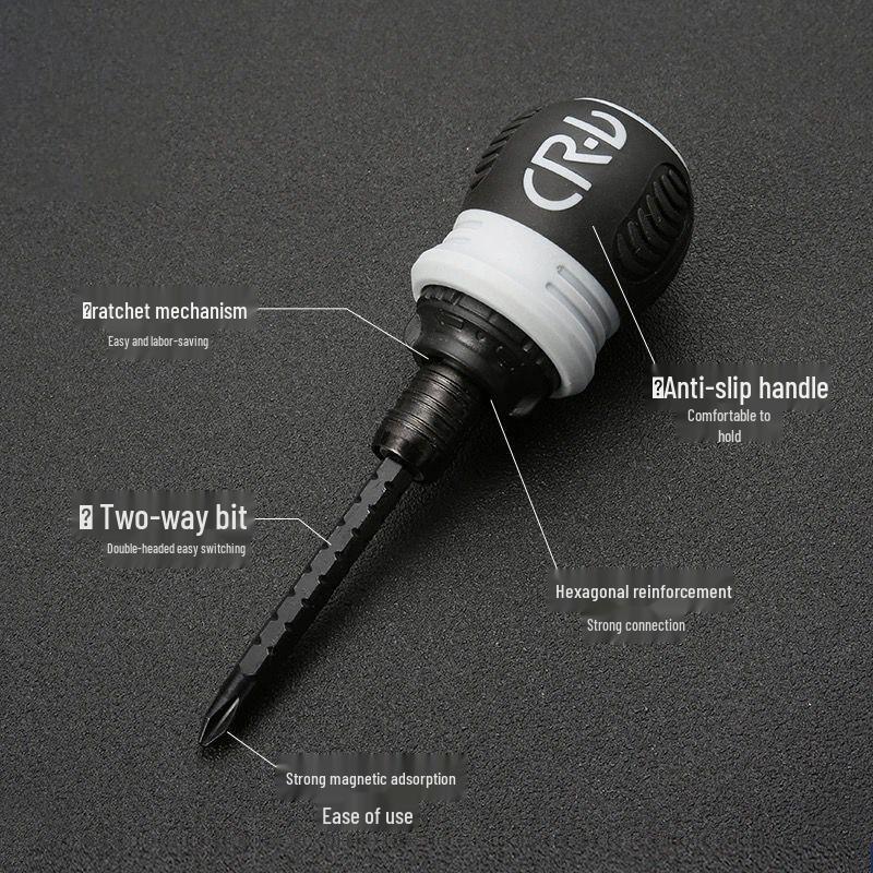 Magnetic Telescopic Ratchet Screwdriver Set with Flat and Phillips Heads