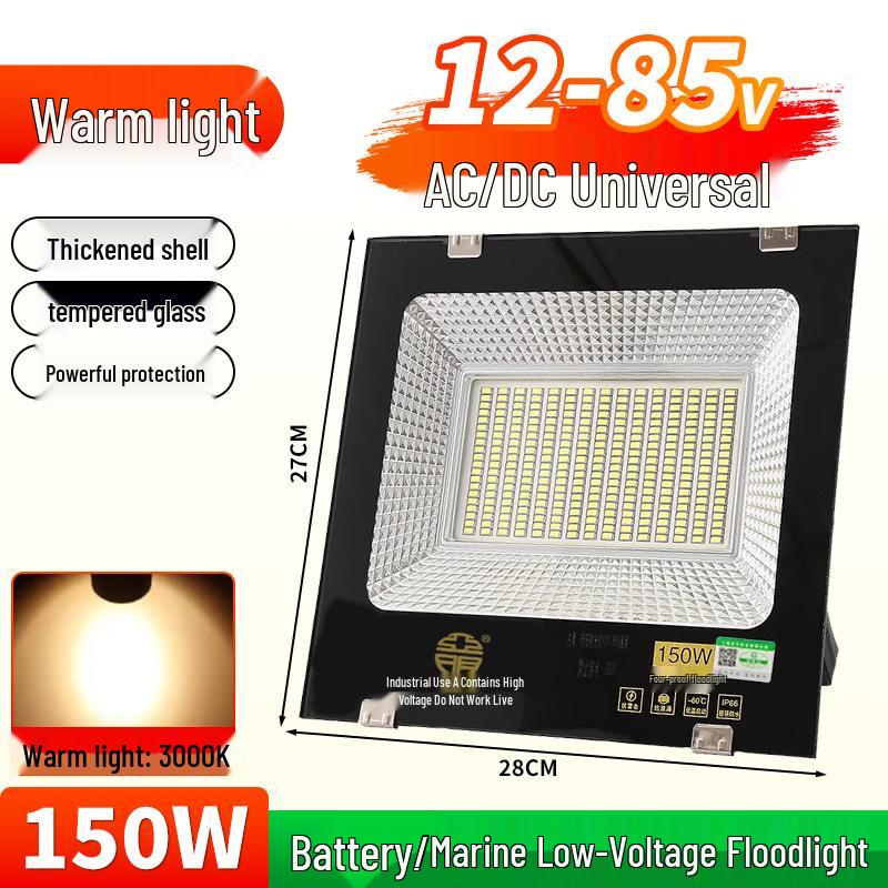 Yaming Marine LED Floodlight: 100W Outdoor Waterproof Spotlight for 12V/24V/36V DC Battery