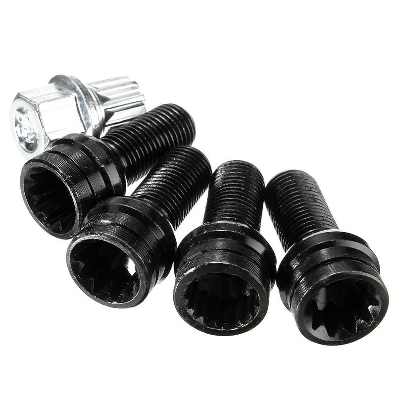 5Pcs Anti Theft Screw Kit Locking Wheel Nuts Bolts Sets Security Key M14X1.5 8D0601139F For A3 A4 A5 Bora