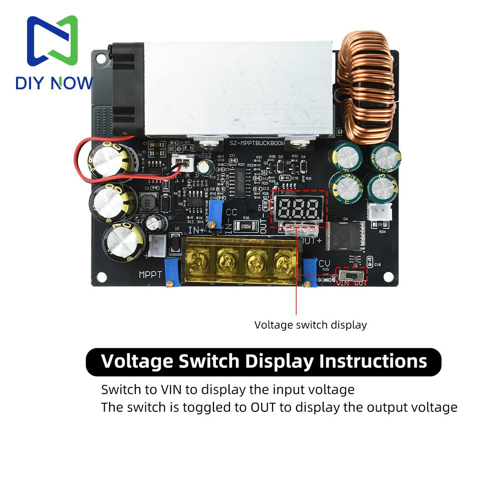 800W Adjustable Step-Down Module MPPT Solar Charger Controller for Lithium/Lead-Acid Batteries Voltage Regulator Charging Board