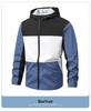 Men's European Size Hooded Jacket - Spring/Autumn, Casual, Breathable, Color Block Fashion, Trendy.