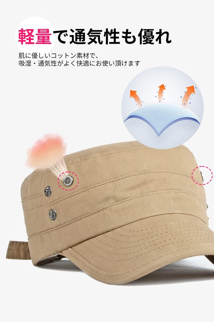 [Pawinpaw] Hat, Cap, Men's Work Cap, Large Size [UPF50+UV Protection, Breathable, Lightweight, Adjustable Size, 100% Cotton] Plain Sun Shade, Doesn't