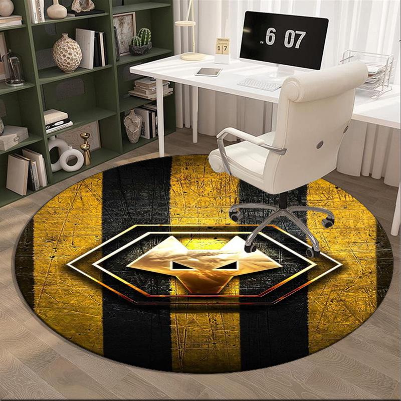 1PC round rug Powerful Symbol Design Printed Round Area Rug ,Rug For Home Office, Round Chair Rug, Decorative Carpet Fan gifts Christmas gift