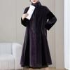 Plus Size Long Faux Fur Winter Coat with Stand Collar - Elegant and Warm