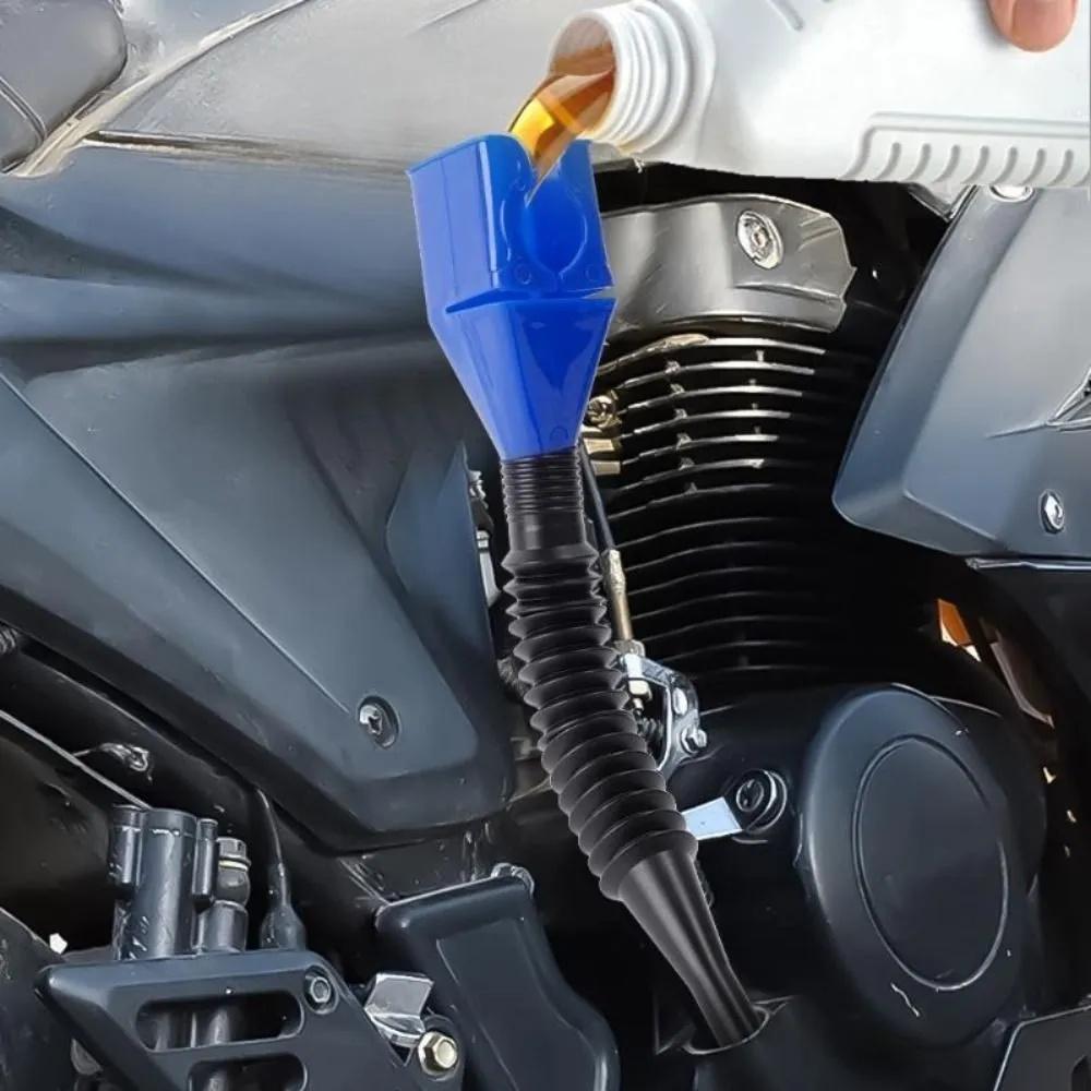2 Pack Hands-Free Oil Funnel with Clip - Clip- Funnel for Easy Pouring, Car Motor Oil Refill Tool for Automotive Maintenance