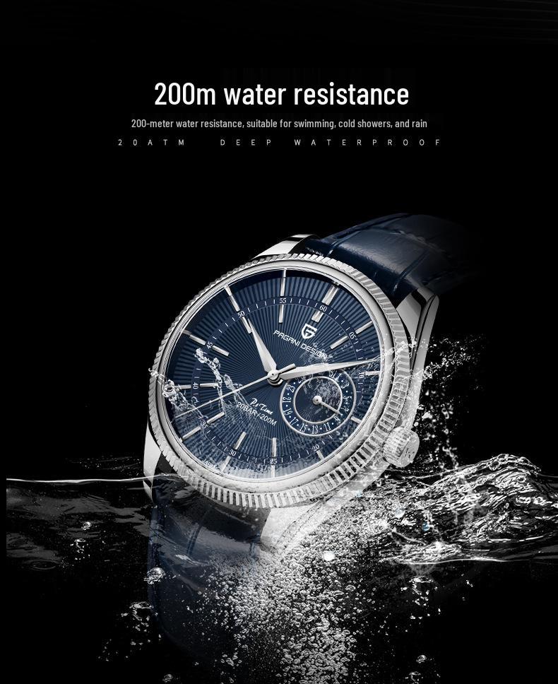 Bojani Paganidesign 1689 Men's Watch with Stainless Steel and Genuine Leather Strap