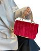 Women Casual Shoulder Bag Small Square Bag Chain Strap Crossbody Bags Simple Clutches Messengers Bags for Wedding Daily