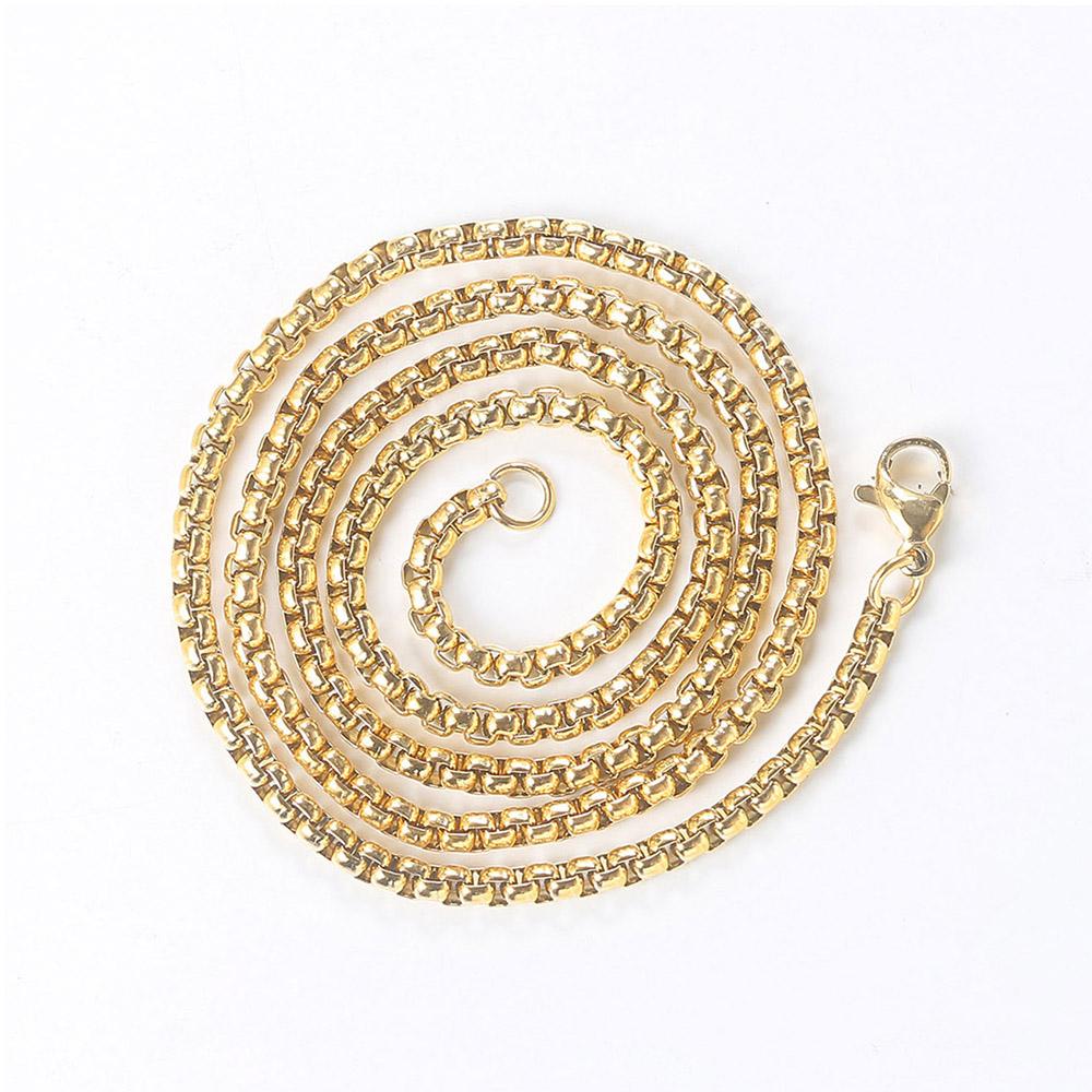 Stainless Steel Chain Necklace For Women Jewelry Thick Box Chains Female Neck Accessories Men Gifts C021