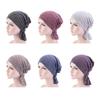 Women Summer Beanies Cap Solid Color Turban Hat Elastic Pre-Cross Chemo Covers Caps Muslim Headwraps Windproof Bandanas