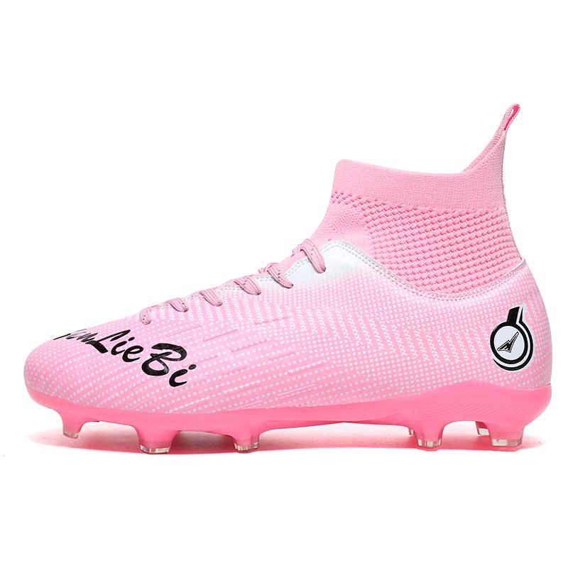 Męskie buty piłkarskie typu high-top Kolorowe outdoorowe buty sportowe z długimi kolcami Duży rozmiar Młodzieżowe buty sportowe Buty piłkarskie dla dzieci