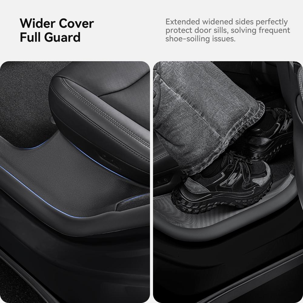 YZ for Tesla Model Y Juniper 2026 Floor Mats with Door Sill Protection Strips All-weather Floor Liner Cargo Mat Trunk Backrest