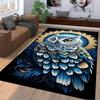 Majestic Owl Carpet with Colorful Feathers and Sunburst Design Suitable for Use As an Anti-slip for Living Room Bedroom Sofas
