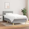 Maison Exclusive - Slatted Bed Base with Mattress Light Grey 90x200 Cm Fabric