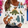 Women Plus Size Asymmetric Cutout Neck Cold Shoulder Long Sleeve Black White Printed Fitted Top