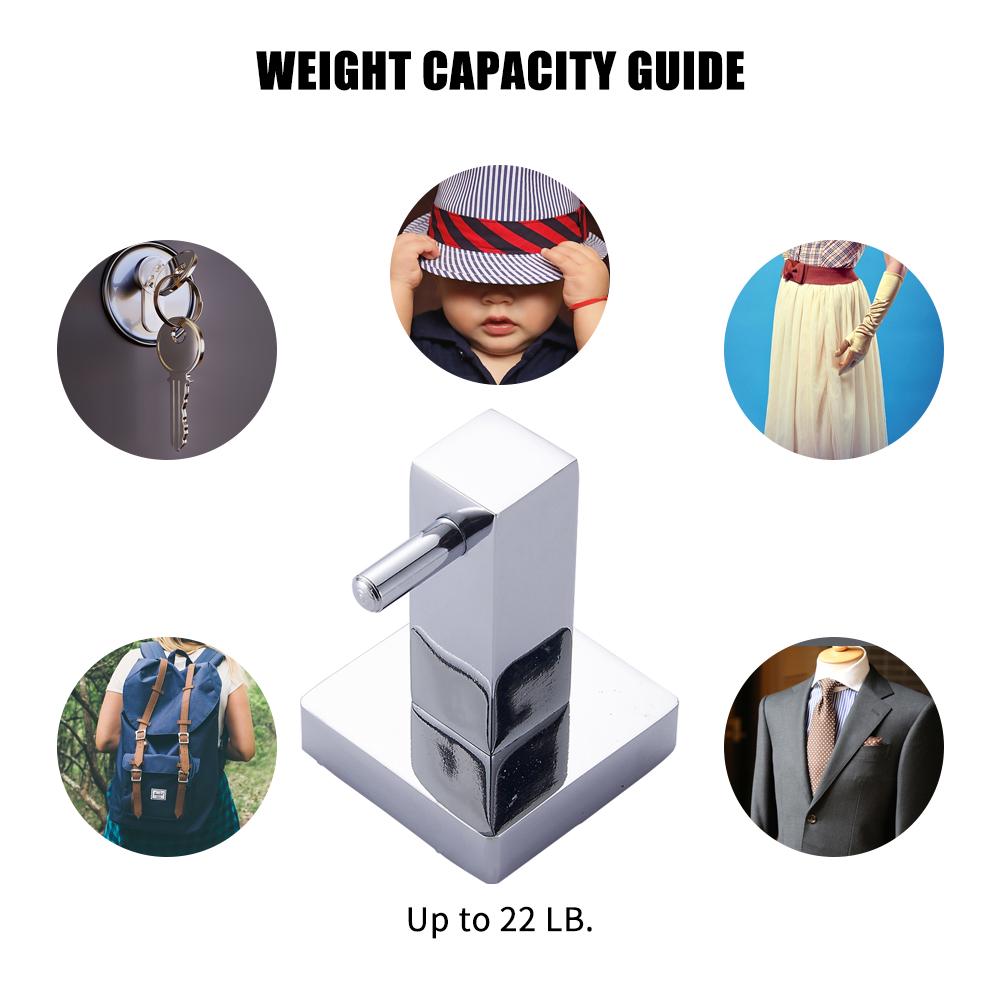 Double Hook Coat Towel Clothes Hanger Hook Heavy Duty Stainless Steel