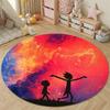 Whimsical Round Butterfly Multicolor Rug Pad, Non-Slip Floor Mat for Bathroom