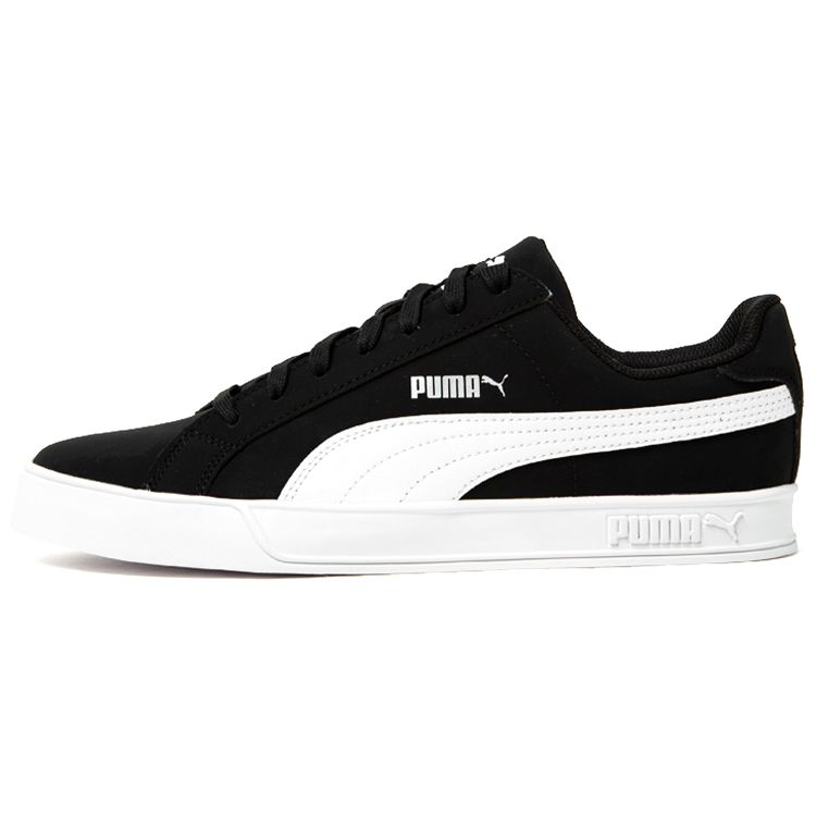 Puma Smash Vulc Retro Versatile Durable Low-Top Skate Shoes Unisex Sneakers Black White 359622-09