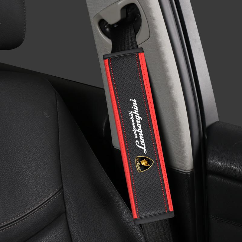 

2pcs Carbon fiber Car Interior Shoulder SeatBelt Cover Protect For Lamborghini Urus Huracan Aventador Premium Auto Accessories