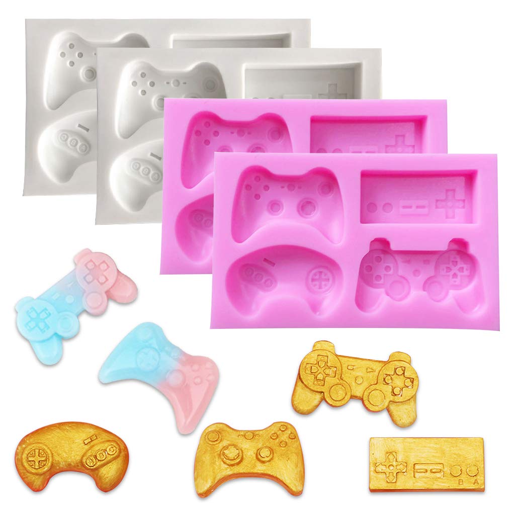 Rolin Roly Silicone Set of Game and Controller for Gummy Candy and Candle Making Controller Molds, 4, Console, Gamepad, Shapes, Cakes, Baking,