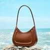 Saddle Bag Women's Cowhide Black Handheld New Shoulder Bag Niche Baguette Commuter Premium Leather Underarm Bag