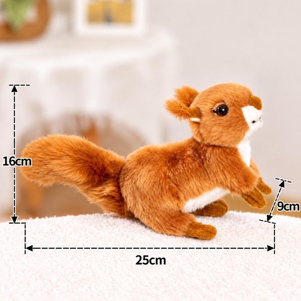 16cm Stuffed Squirrel Doll Soft Animal Plush Doll Lovely Squirrel Plush Toy  Zoo Souvenir