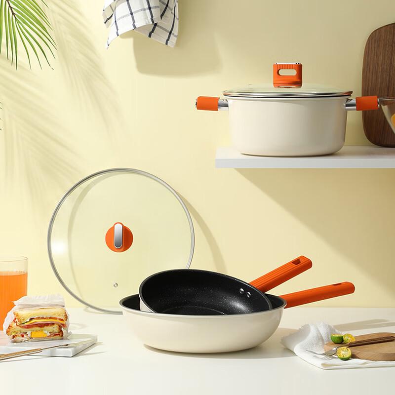 Desland Orange Non-stick Cookware Set