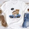 Cute Little Bear Print TShirt Summer Trend White Short Sleeve Neck Casual Sports Aesthetic Clothes Womens Graphic T Shirts