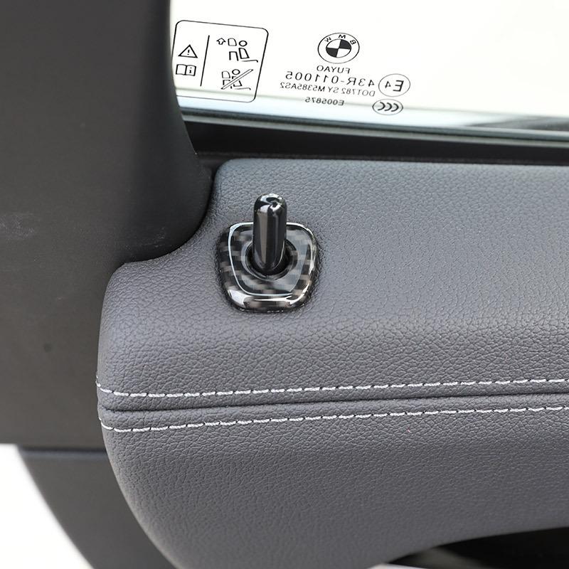 För BMW X3 X4 G01 G02 2018- ABS Krom/Kolfiber Bilens Dörrlåsskydd Trim Tillbehör