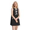 European and American elegant and simple summer new round neck loose sleeveless polka dot skirt loose mini skirt