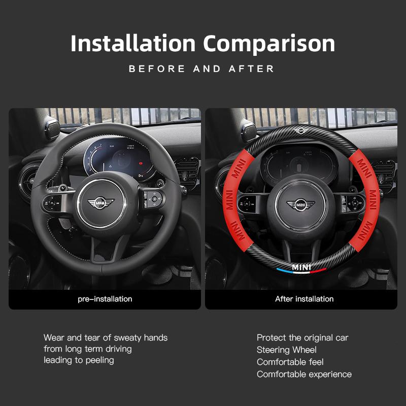 MINI Car Steering Wheel Cover Car Interior Accessories For MINI One Cooper JCW Countryman Clubman Cabrio Paceman Coupe Roadster