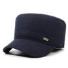 Wool Blend Warm Cotton Hat - Mid-aged & Elderly Cycling & Walking Cold Weather Ear Protection Flat Top Hat - Men's Outdoor Hat