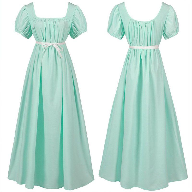 Long European and American Medieval Retro Women's High Waist Dance Dress Cosplay Dress Medieval Dress.