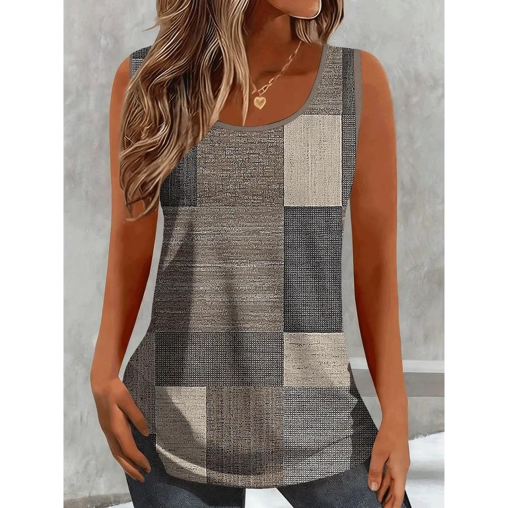 Fashion Women's Flower Printed T-Shirt Casual Loose Sleeveless Top Comfortable Camis Tank Tops