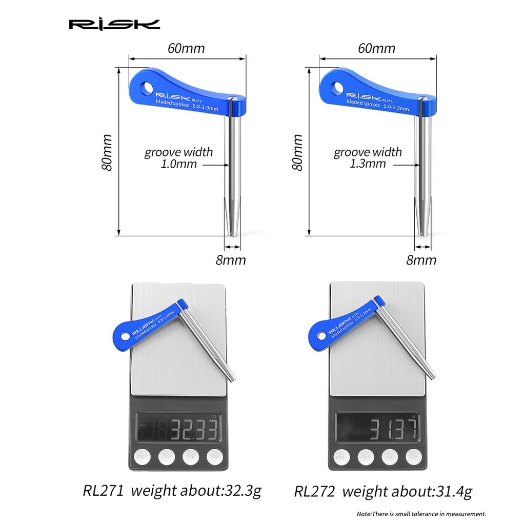 RISK Road Bike Bladed Spoke Wrench Fixing Tool Holder Seers Bicycle Flat Spokes Rim Ajustment Tool for 0.8mm To 1.3mm Spoke