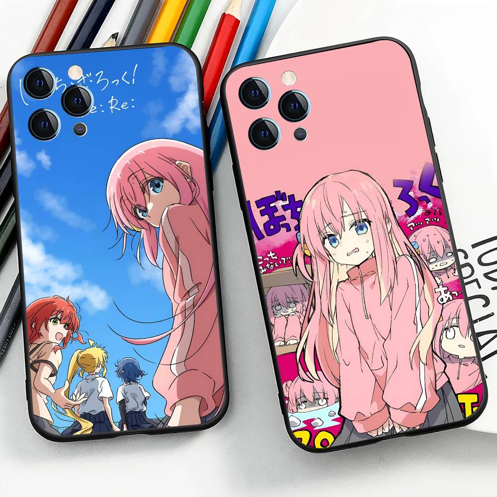 ANIME B-Bocchi The Rock-l For IPhone 13,17,11,12,16,14,15,Plus,Pro Max Soft Silicone Black Phone Case