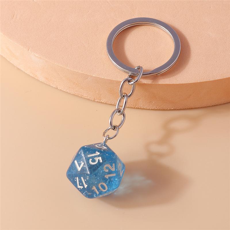 Cuet Resin Geometric Dice Keychain Keyring Pendants for Women Men Car Key Holder Handbag Pendants Charms DIY Jewelry Gifts