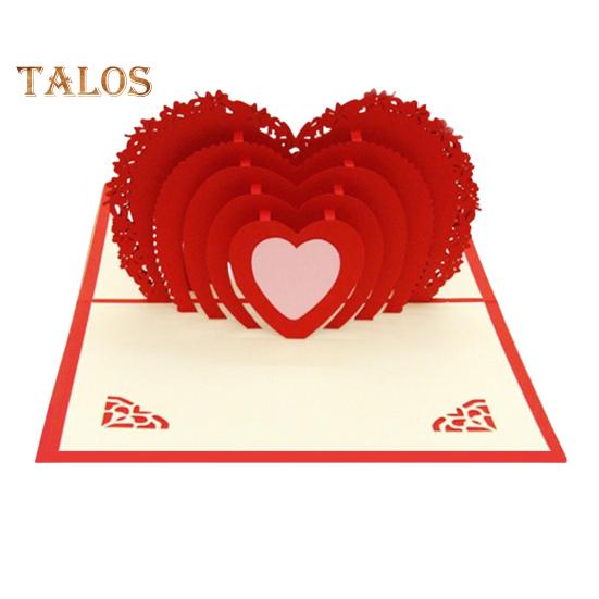 

Открытка-раскладушка в виде 3D-сердца Поздравительная открытка ко Дню святого Валентина Автоматическая раскладная открытка ко Дню матери Подарок на годовщину 10x15cm