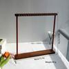 Wooden Double-Row Jewelry Display Rack Elegant Jewelry Organizer with Hooks for Necklaces Bracelets Earrings Rings Space-Saving