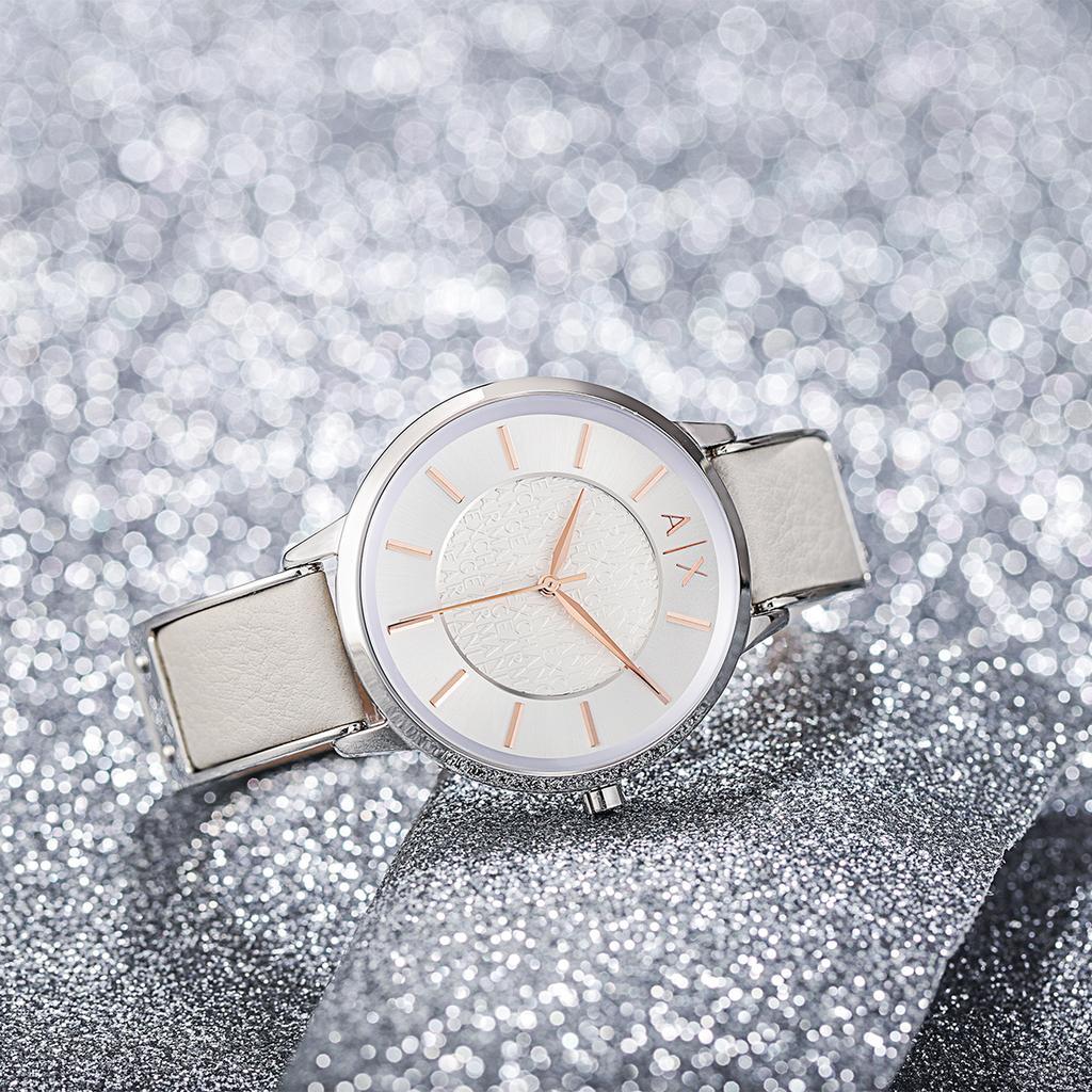 ARMANI EXCHANGEAE Wrist Watch Quartz Movement Leather Strap Silver Dial Women's Watch AX5311