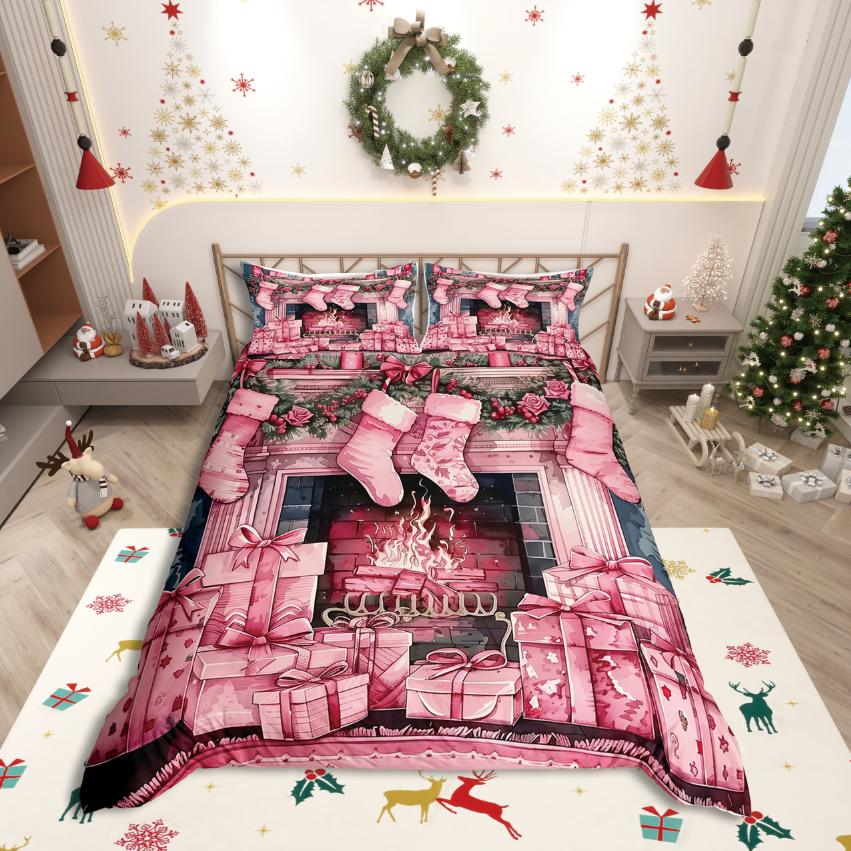 Comforter Homewish Merry Christmas Festival Xmas For Girls Bedding Sethappy New Year Decor
