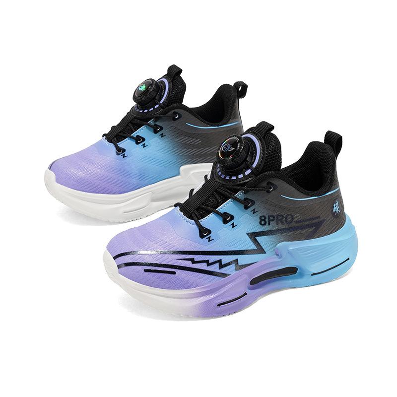 Primary and secondary school students knob shoes 2025 autumn red rabbit boys children's sports running shoes leather surface comfortable and lightwe