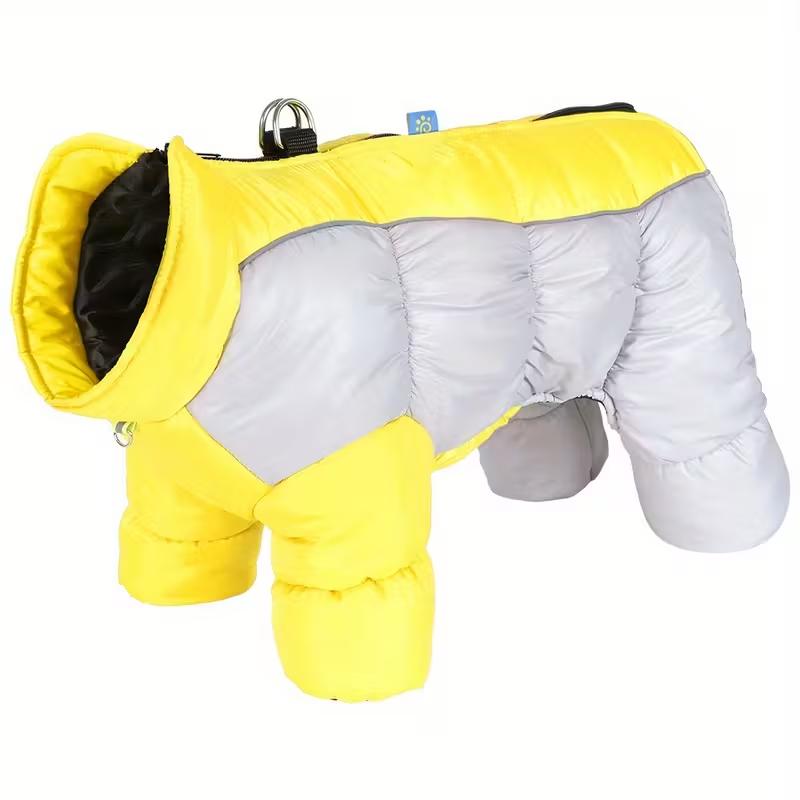 Pet Thermal Four-Legged Clothing, Warm Clothes for Small Dogs, Insulated Dog Jackets, Reflective Winter Four-Legged High-Neck Do
