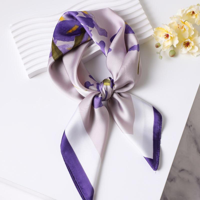 

Винтажный шелковый шарф в корейском стиле 70 см: Универсальный шейный платок из искусственного шелка с винтажным принтом для женщин 70*70cm