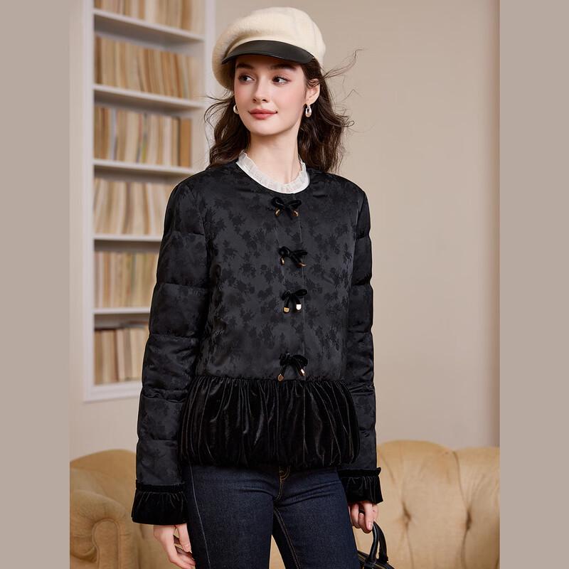 Bailuyu Women's Velvet Patchwork Duck Down Jacket