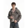 ZYLLO Amerikanische Retro Patchwork Stickerei Leopardenmuster Jacke Locker Cool Herbst Neuer Stil Oberbekleidung Mantel