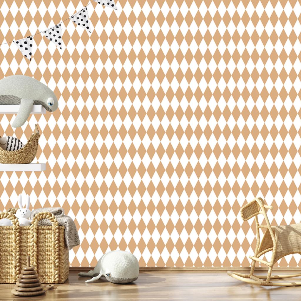 Harlequin Diamonds Wallpaper White, Cream and Gold for Living Room and Bedroom 50x1000