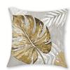 Golden Leaf & Palm Tree Pillowcase ,Sofa Bedroom Cushion Cover, Single-sided Printing, Without Pillow Core
