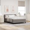 Box Spring Bed with Headboard Taupe 140 X 200 Cm Fabric