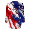 Women’s V Neck Half Sleeve Casual Top with Star and Stripe Print Loose Fit Comfortable Pullover Blouse Shirt for Daily Wear