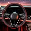 3PCS Napa Universal 38cm Car Steering Wheel Cover, Perforated Leather, Breathable, Non-Slip, Sweat-Absorbing Auto Accessory